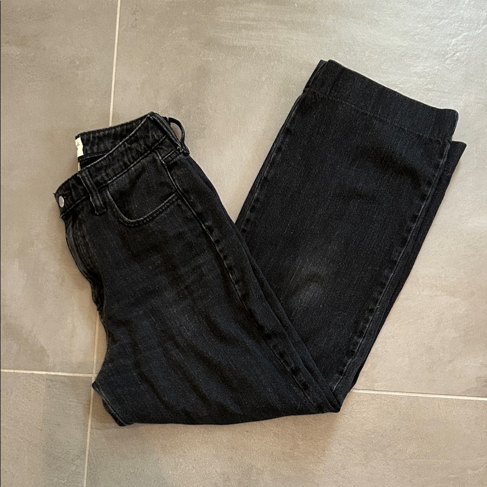 Black high rise wide leg jeans
